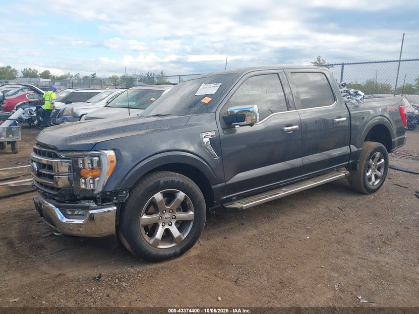 2021 Ford F-150 Lariat blue truck gasoline 1FTFW1E84MFB48183 photo #3