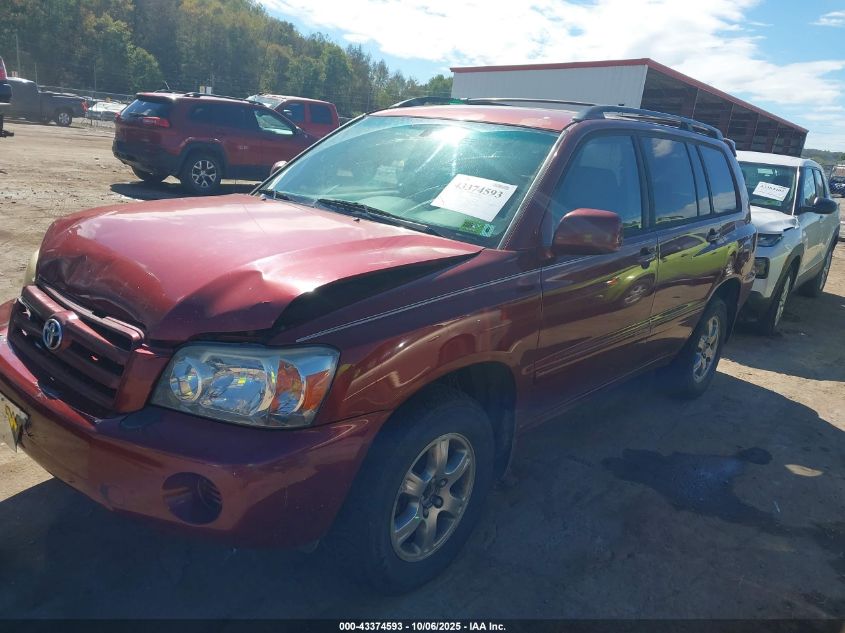 2006 Toyota Highlander V6 VIN: JTEEP21A060158489 Lot: 43374593