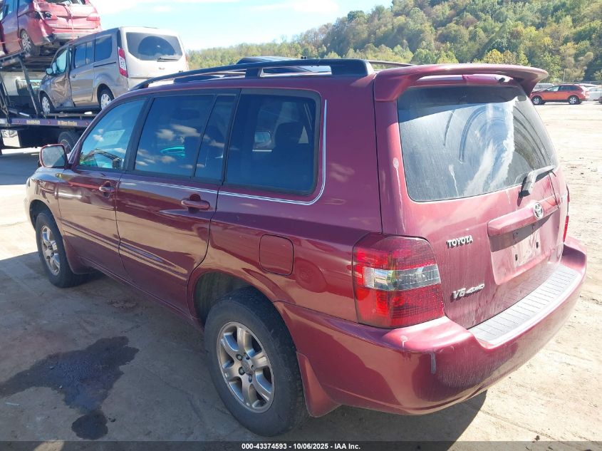 2006 Toyota Highlander V6 VIN: JTEEP21A060158489 Lot: 43374593