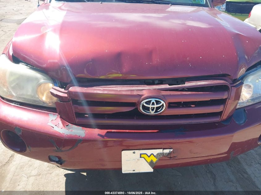 2006 Toyota Highlander V6 VIN: JTEEP21A060158489 Lot: 43374593