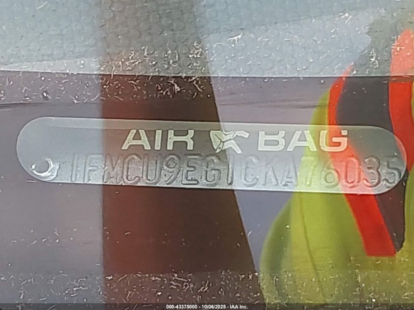 2012 Ford Escape Limited VIN: 1FMCU9EG1CKA76035 Lot: 43375000