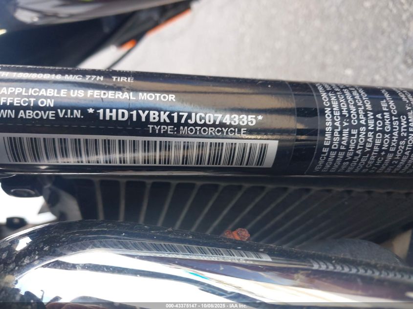 2018 Harley-Davidson Flhcs Heritage Classic 114 VIN: 1HD1YBK17JC074335 Lot: 43375147