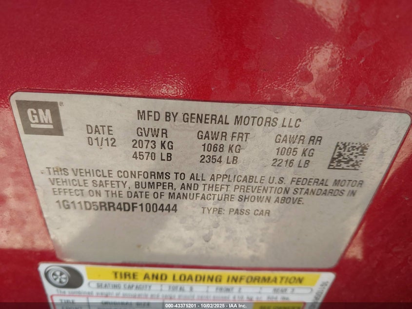 2013 CHEVROLET MALIBU ECO - 1G11D5RR4DF100444