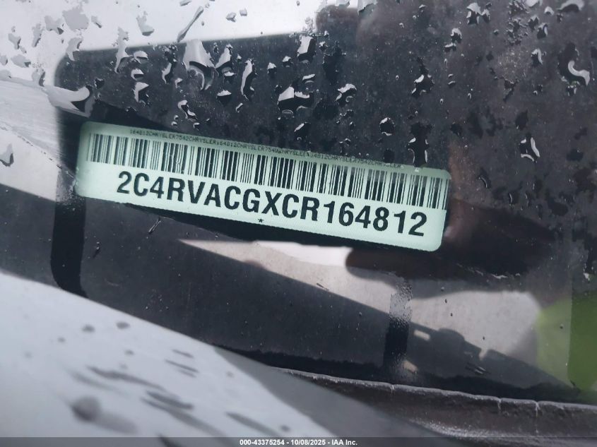 2012 Volkswagen Routan Sel VIN: 2C4RVACGXCR164812 Lot: 43375254