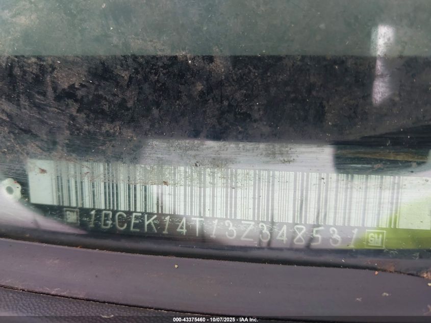 2003 Chevrolet Silverado 1500 Ls VIN: 1GCEK14T13Z348531 Lot: 43375460