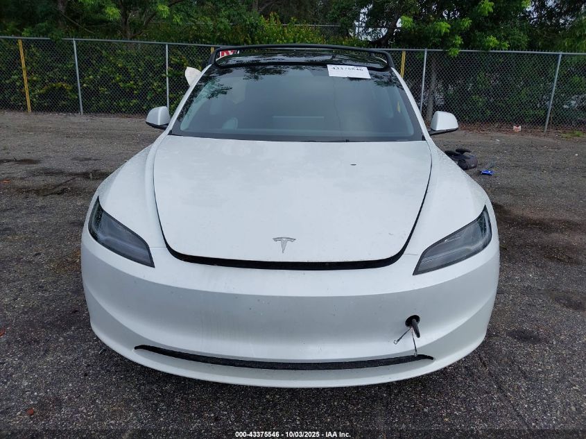 2024 Tesla Model 3 Long Range Dual Motor All-Wheel Drive/Rear-Wheel Drive VIN: 5YJ3E1EA1RF870022 Lot: 43375546