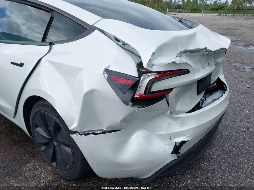 2024 Tesla Model 3 Long Range Dual Motor All-Wheel Drive/Rear-Wheel Drive VIN: 5YJ3E1EA1RF870022 Lot: 43375546