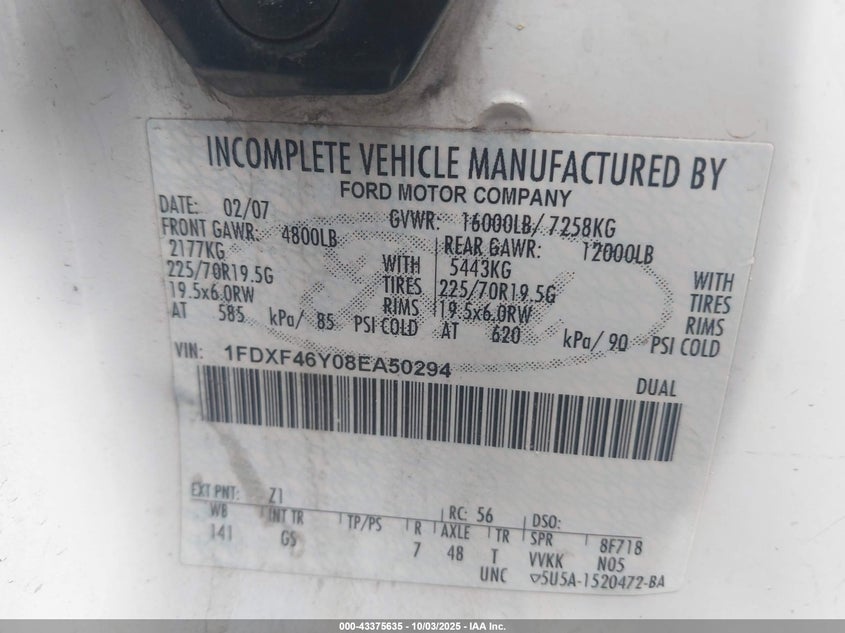 1FDXF46Y08EA50294 2008 FORD F450 photo no. 4