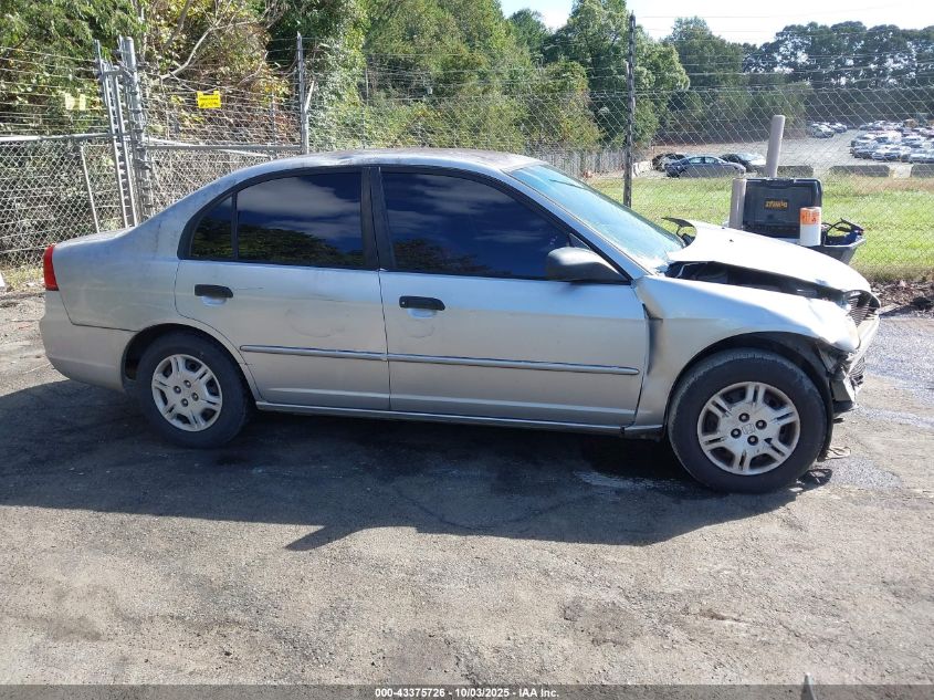 2001 Honda Civic Lx VIN: 2HGES16571H617029 Lot: 43375726