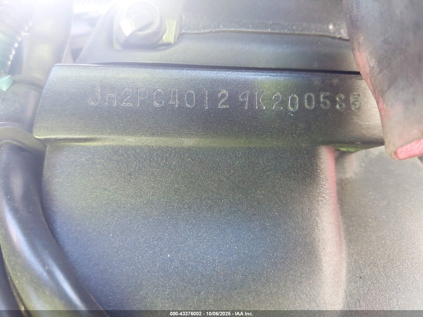 2009 Honda Cbr600 Rr VIN: JH2PC40129K200585 Lot: 43376002