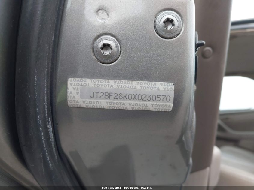 1999 Toyota Camry Xle V6 VIN: JT2BF28K0X0230570 Lot: 43376044