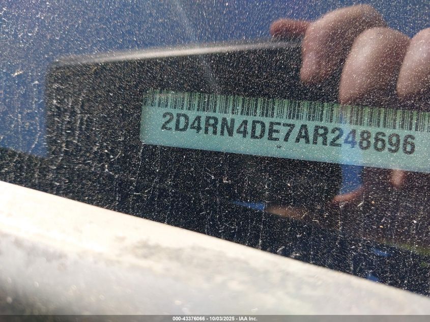 2010 Dodge Grand Caravan Se VIN: 2D4RN4DE7AR248696 Lot: 43376066