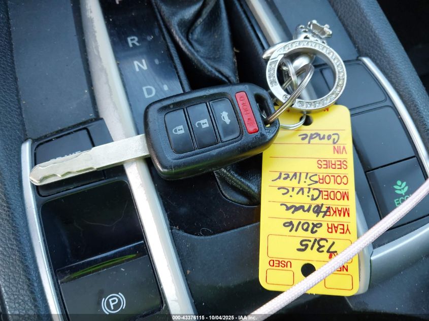 2016 Honda Civic Lx VIN: 19XFC2F56GE211480 Lot: 43376115