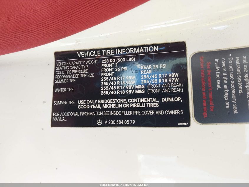 2005 Mercedes-Benz Sl 500 VIN: WDBSK75F25F092398 Lot: 43376116