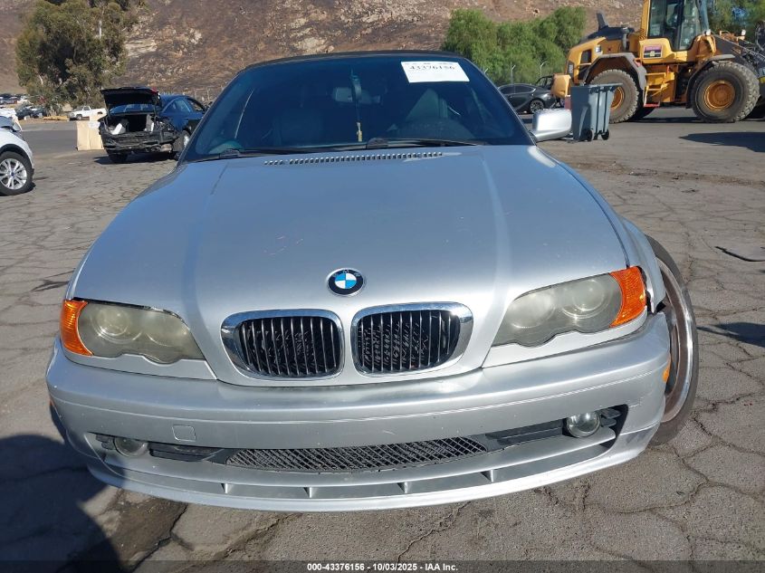 2002 BMW 325Ci VIN: WBABS33452PG85058 Lot: 43376156