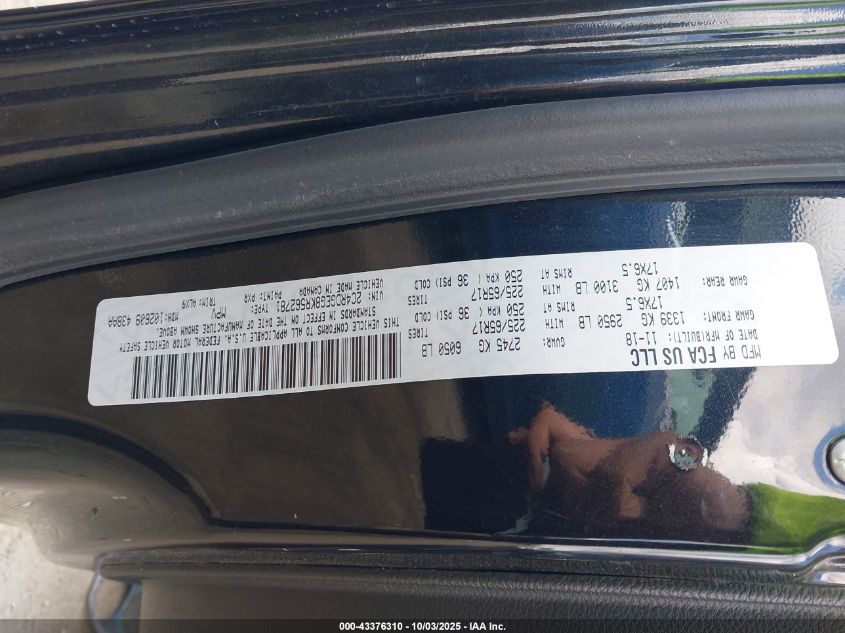 2019 Dodge Grand Caravan Gt VIN: 2C4RDGEG8KR562781 Lot: 43376310