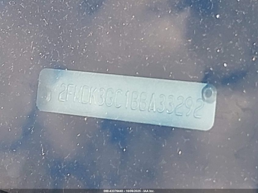 2011 Ford Edge Se VIN: 2FMDK3GC1BBA33292 Lot: 43376448