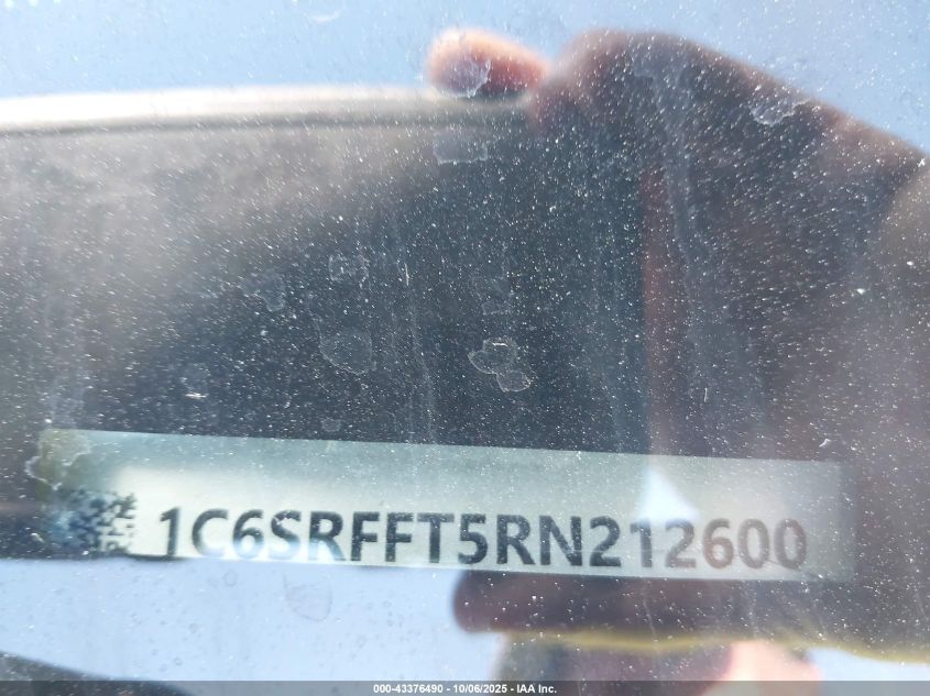 2022 Ram 1500 Big Horn 4X4 5'7 Box VIN: 1C6SRFFT2NN319436 Lot: 43376490