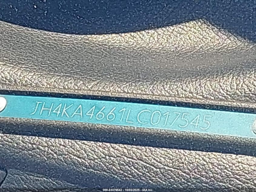 1990 Acura Legend L VIN: JH4KA4661LC017545 Lot: 43376542