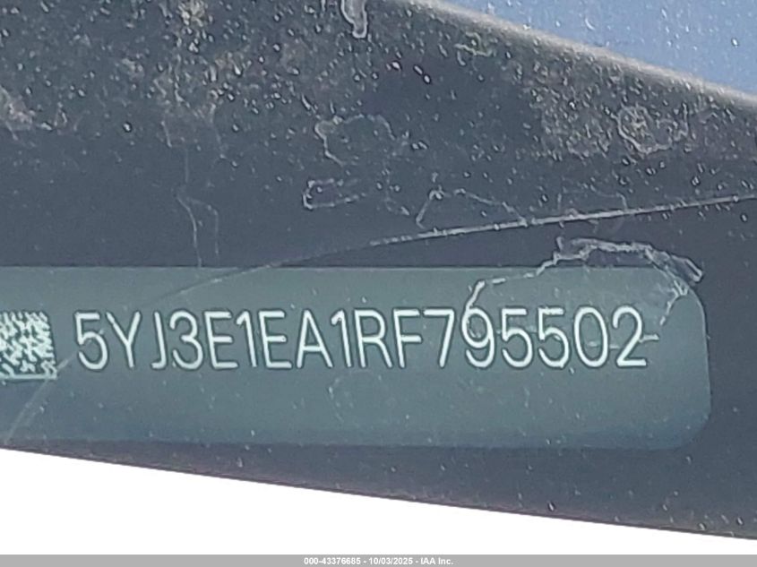 2024 Tesla Model 3 Long Range Dual Motor All-Wheel Drive/Rear-Wheel Drive VIN: 5YJ3E1EA1RF795502 Lot: 43376685