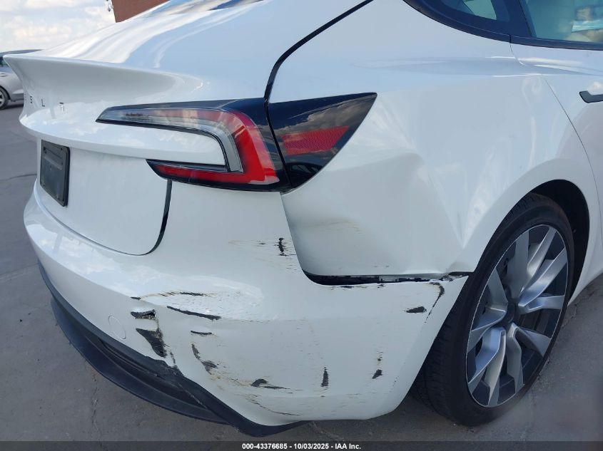 2024 Tesla Model 3 Long Range Dual Motor All-Wheel Drive/Rear-Wheel Drive VIN: 5YJ3E1EA1RF795502 Lot: 43376685