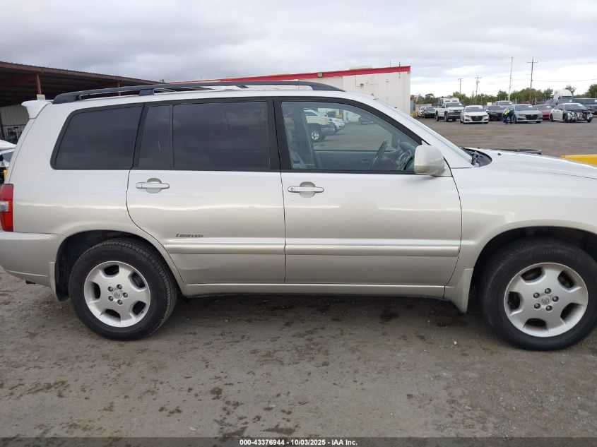 2007 Toyota Highlander Limited V6 VIN: JTEEP21AX70230607 Lot: 43376944