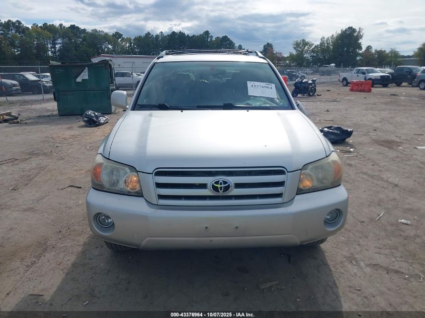 2005 Toyota Highlander Limited V6 VIN: JTEDP21A150085224 Lot: 43376964