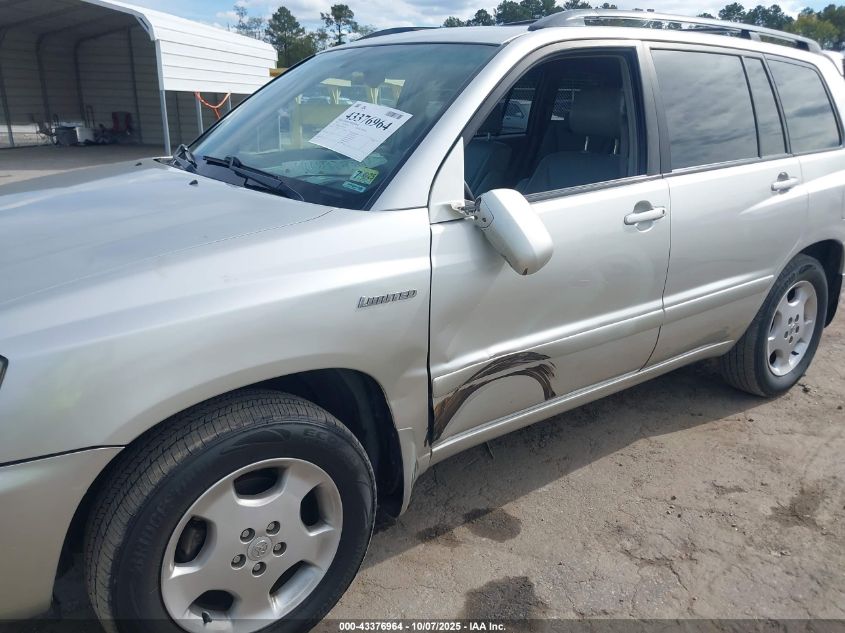 2005 Toyota Highlander Limited V6 VIN: JTEDP21A150085224 Lot: 43376964