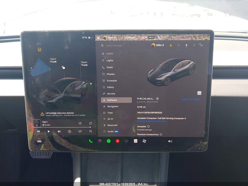 2025 Tesla Model 3 Long Range Rear-Wheel Drive VIN: 5YJ3E1EA3SF993522 Lot: 43377021