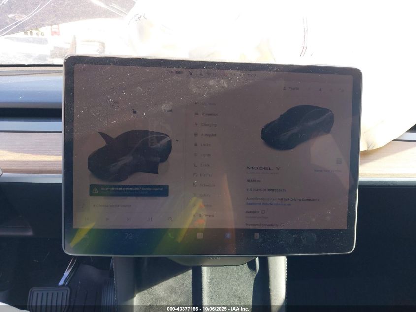 2025 Tesla Model Y Long Range Dual Motor Rear-Wheel Drive VIN: 7SAYGDED8SF266679 Lot: 43377166