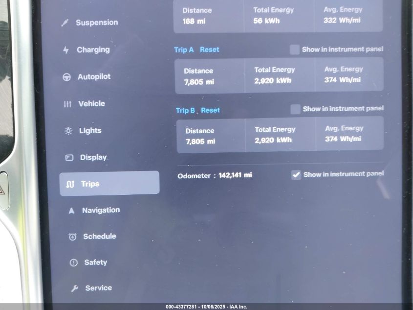 2017 Tesla Model S 100D/60D/75D/90D/P100D VIN: 5YJSA1E25HF196486 Lot: 43377281