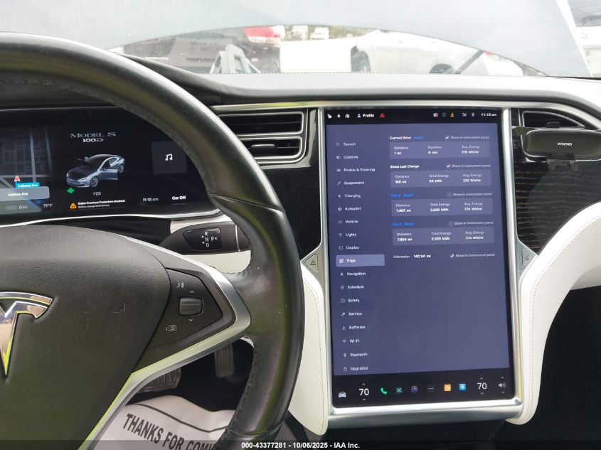 2017 Tesla Model S 100D/60D/75D/90D/P100D VIN: 5YJSA1E25HF196486 Lot: 43377281