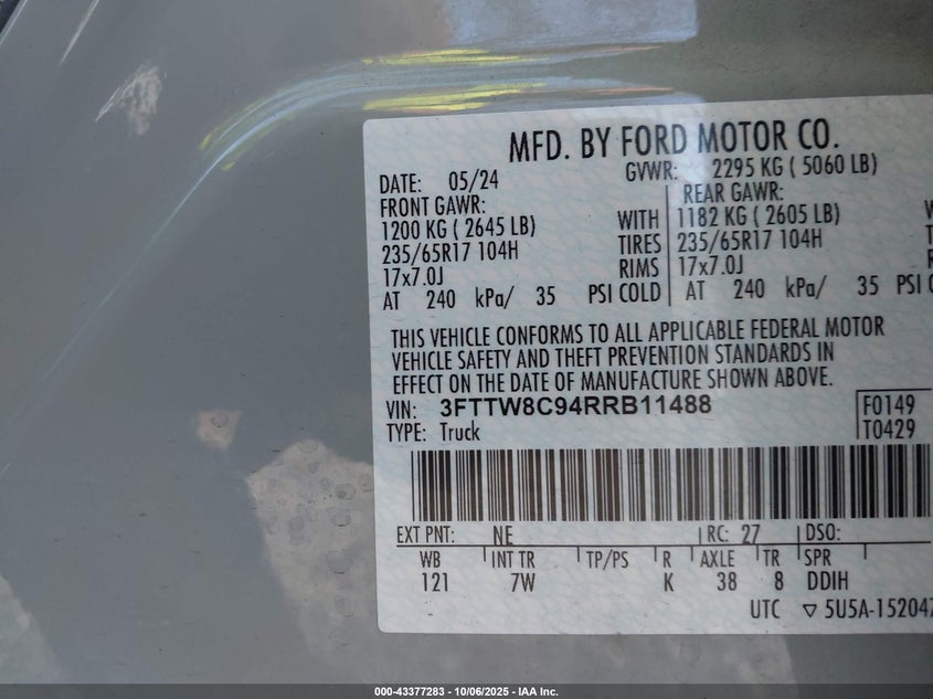 3FTTW8C94RRB11488 2024 FORD MAVERICK photo no. 9