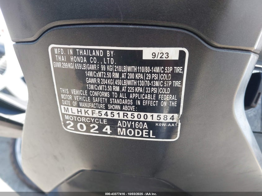 2024 HONDA ADV160 A MLHKF5451R5001584
