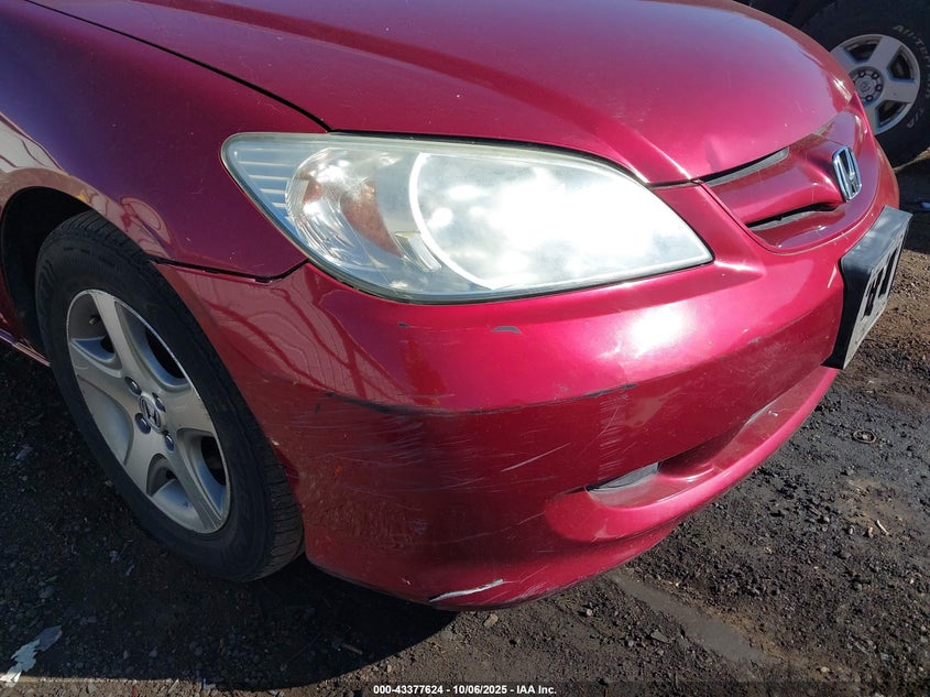 2005 Honda Civic Ex VIN: 2HGES26865H605279 Lot: 43377624