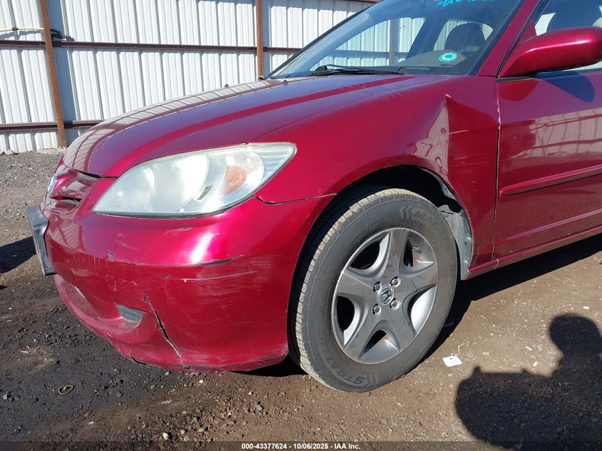 2005 Honda Civic Ex VIN: 2HGES26865H605279 Lot: 43377624