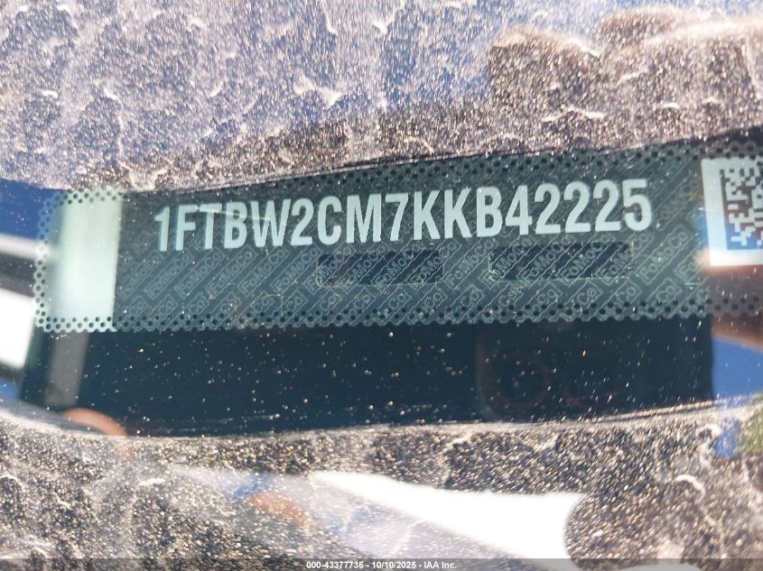 2019 Ford Transit-350 VIN: 1FTBW2CM7KKB42225 Lot: 43377736