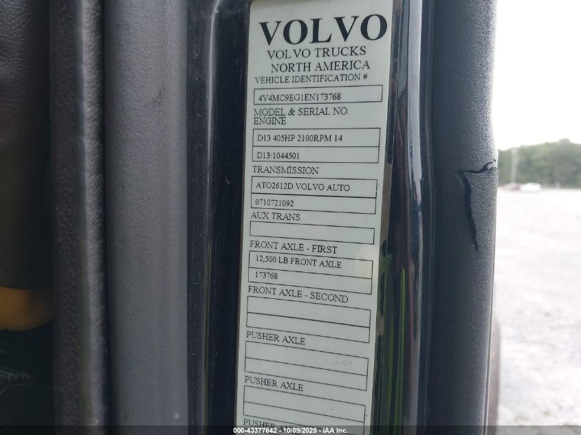 2014 Volvo Vn Vnm VIN: 4V4MC9EG1EN173768 Lot: 43377842