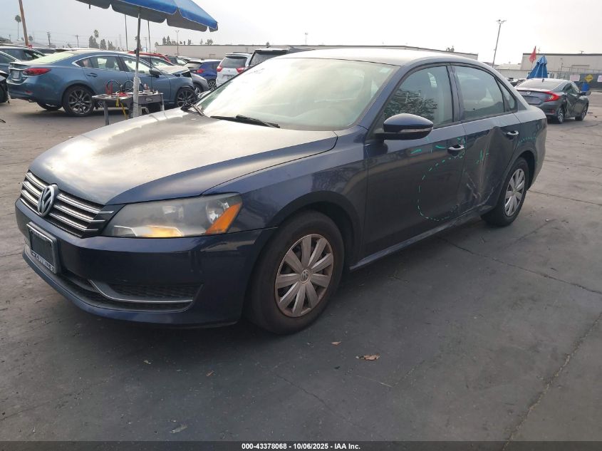 2012 Volkswagen Passat 2.5L S VIN: 1VWAP7A33CC072411 Lot: 43378068