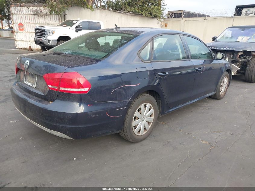 2012 Volkswagen Passat 2.5L S VIN: 1VWAP7A33CC072411 Lot: 43378068