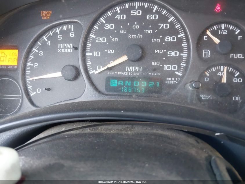 2002 Chevrolet Tahoe Ls VIN: 1GNEC13V52R279798 Lot: 43378131