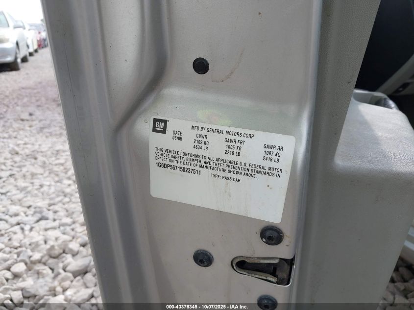 2005 Cadillac Cts Standard VIN: 1G6DP567150237511 Lot: 43378345