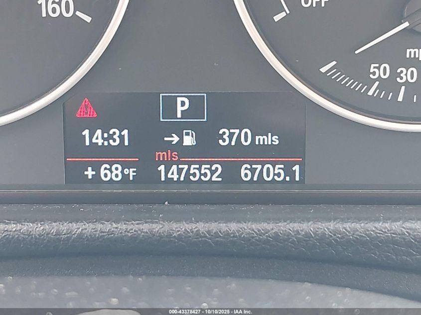 2014 BMW 328I xDrive VIN: WBA3G7C58EF186400 Lot: 43378427