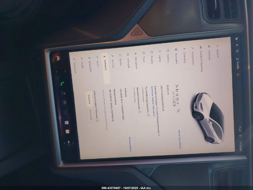 2018 Tesla Model X 100D/75D/P100D VIN: 5YJXCAE20JF127078 Lot: 43378457