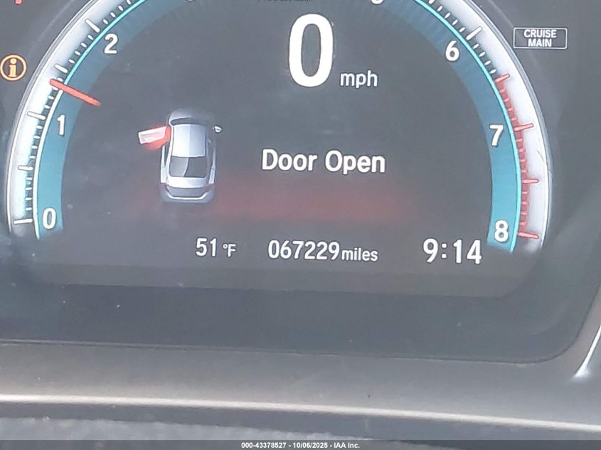 2017 Honda Civic Ex-T VIN: 19XFC1F33HE007181 Lot: 43378527