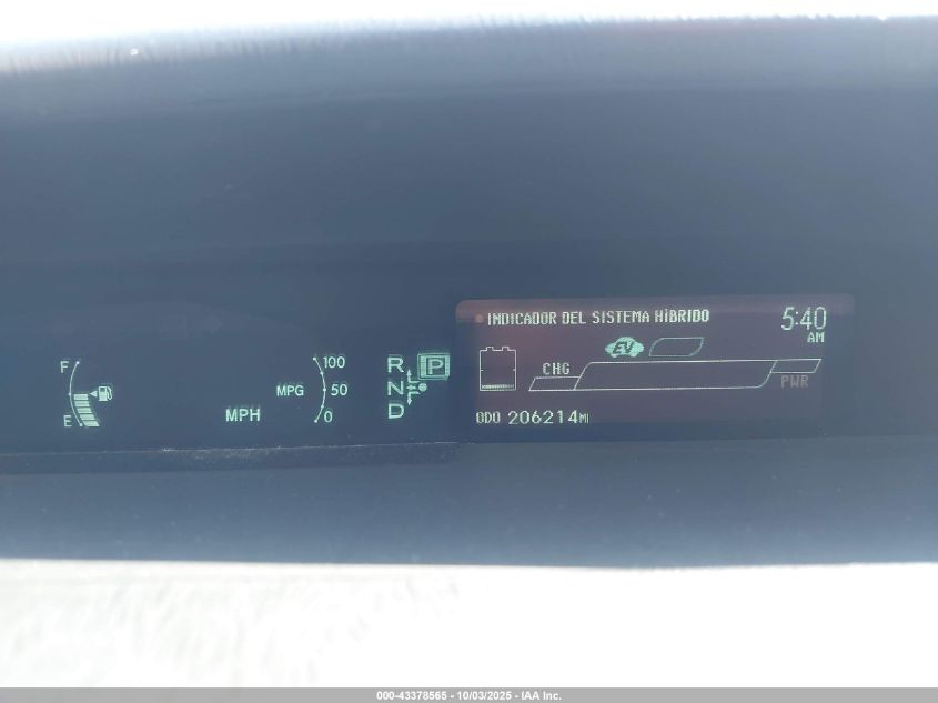 2013 Toyota Prius Two VIN: JTDKN3DU5D1629911 Lot: 43378565