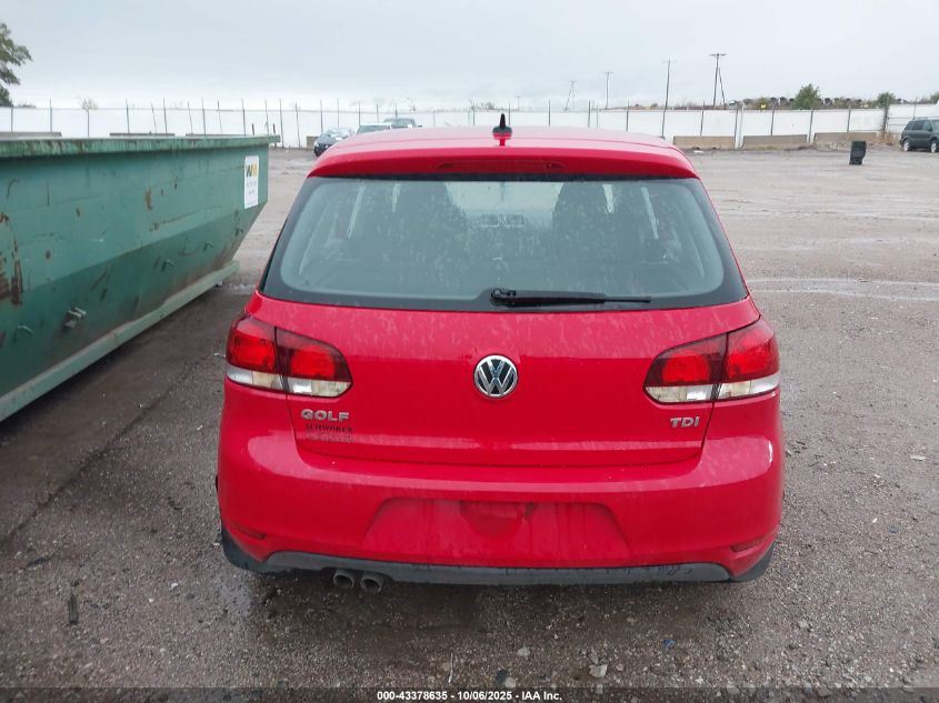 2013 Volkswagen Golf 2.0L Tdi 4-Door VIN: WVWDM7AJ6DW134956 Lot: 43378635