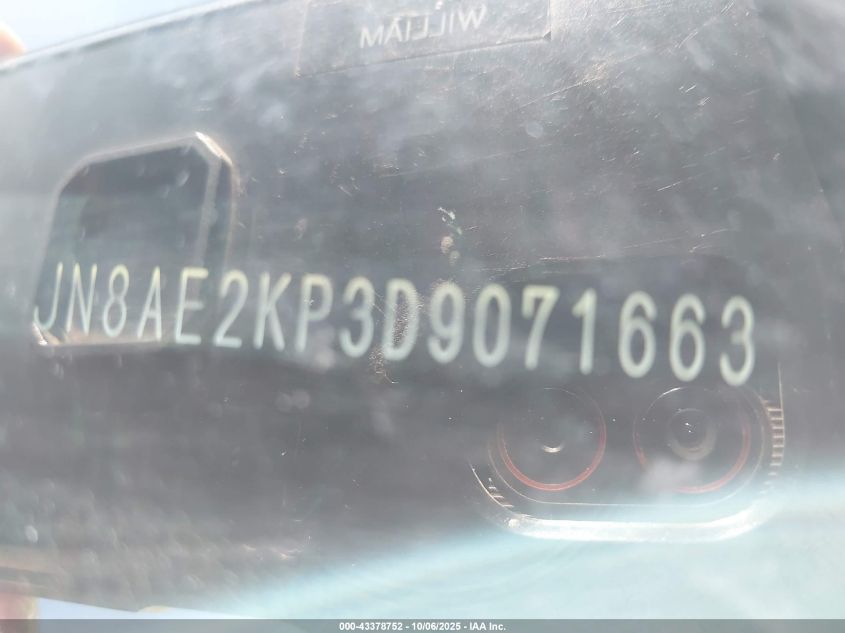 2013 Nissan Quest S VIN: JN8AE2KP3D9071663 Lot: 43378752