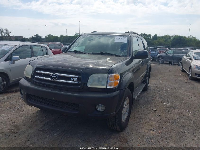 2002 Toyota Sequoia Limited V8 VIN: 5TDBT48A22S124033 Lot: 43378774