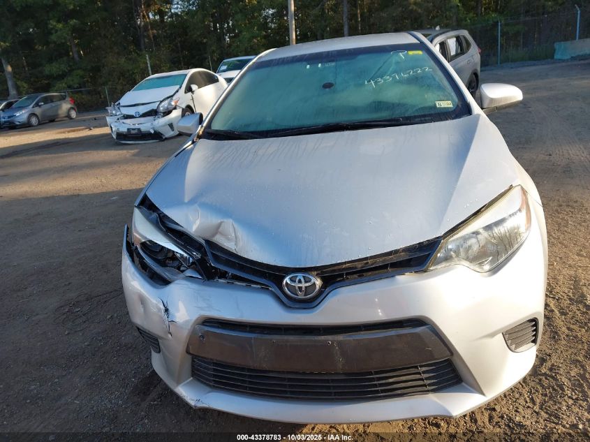 2016 Toyota Corolla Le VIN: 2T1BURHE3GC522512 Lot: 43378783